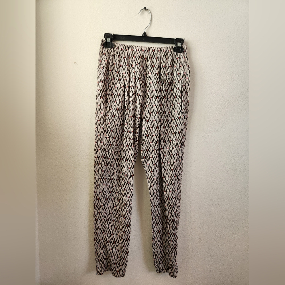 XiRENA Women's Payton Gauze Pants Black White Red Lightweight Casual Extra Small
